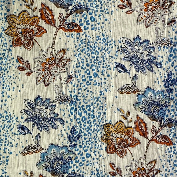 EVANS I pry Floral Button Down Shirt Sandy Ptuck 3/4 Sleeve EUC Size 16 SKU0415 - Picture 3 of 7